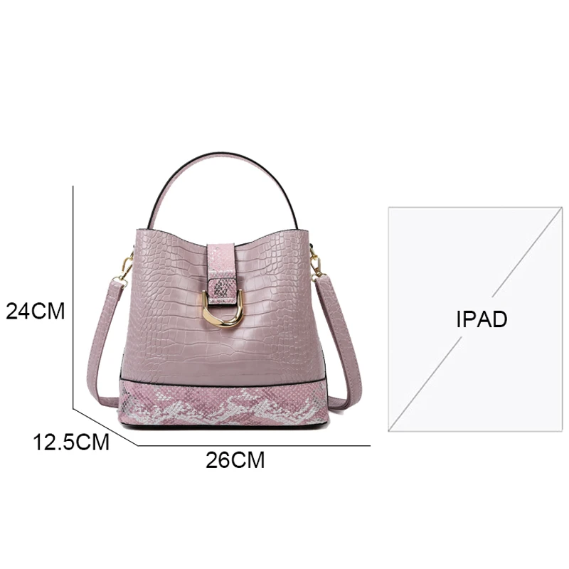 2024 New Soft Leather Bags Luxury Designer Handbag Brand High Quality Crocodile Pattern Women Crossbody Shoulder Bag Sac A Main