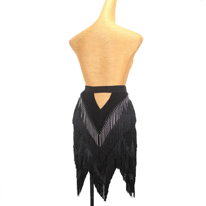 Latin Dance Skirt Sexy Women Chacha Samba Tango Layers Tassels Fringes Dresses Competition Performamnce Salsa Lady Latin Costume