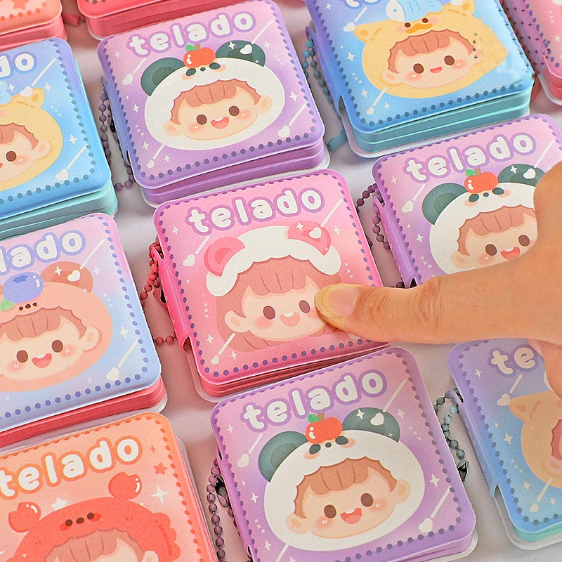 Kawaii Decompression Memo Pads 80 Sheets Keychain Sticky Notes Pocket Notebook To Do List Daily Planner Time Shecule Office