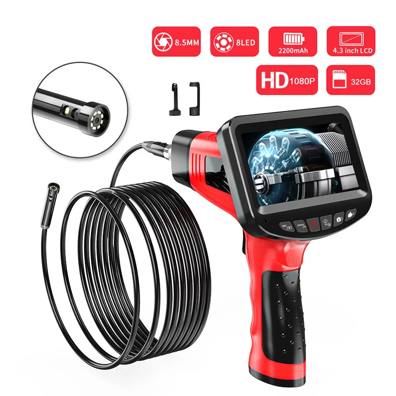 4.3Inch IPS Screen 2MP 1080P 5.5mm Industrial Endoscope CMOS Borescope Inspection Otoscope Digital Microscope Camera