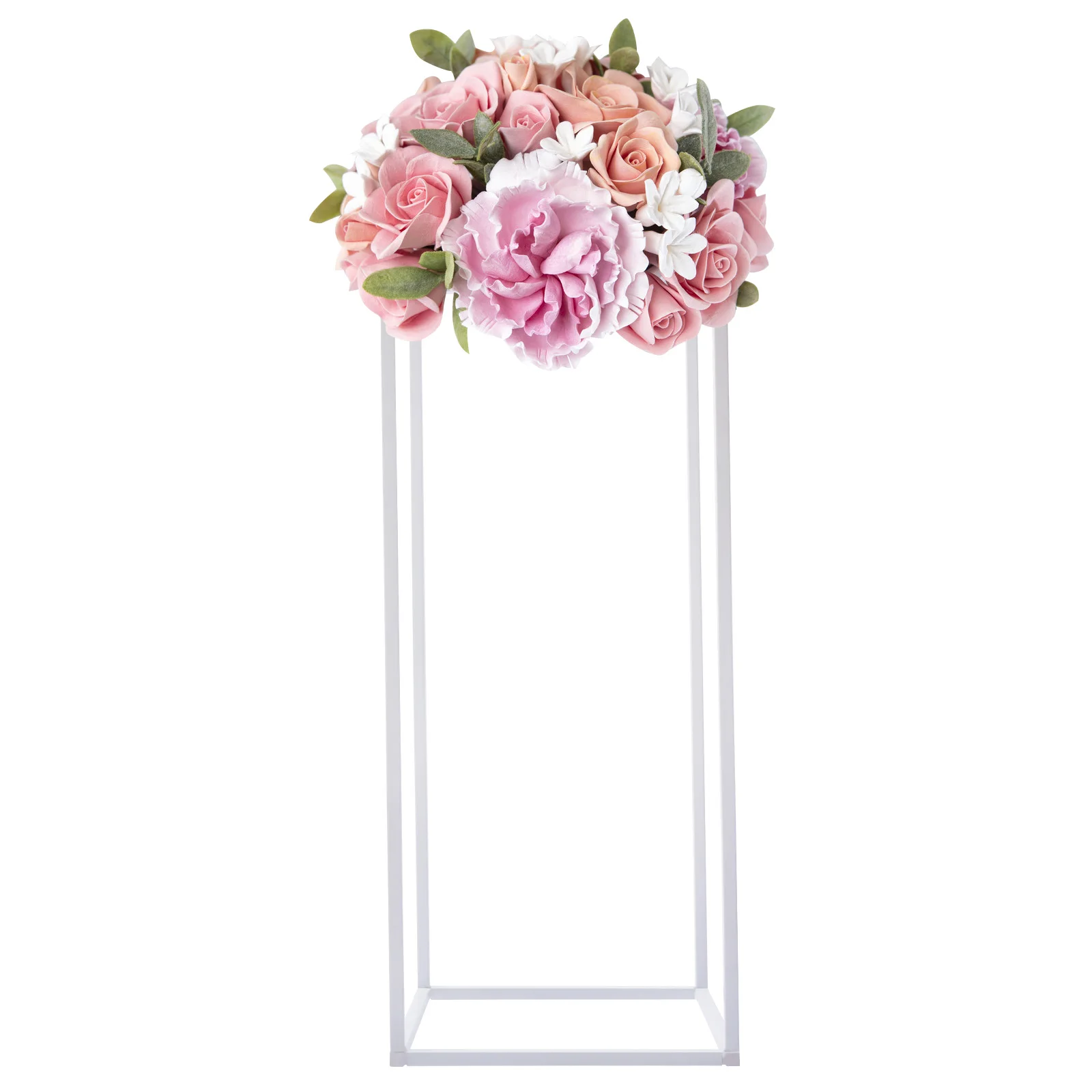 10 Pcs Geometric Metal Stands Flower Floor Holders Wedding Centerpieces 60 cm Rectangle Metal Flower Stand Wedding Party Decor