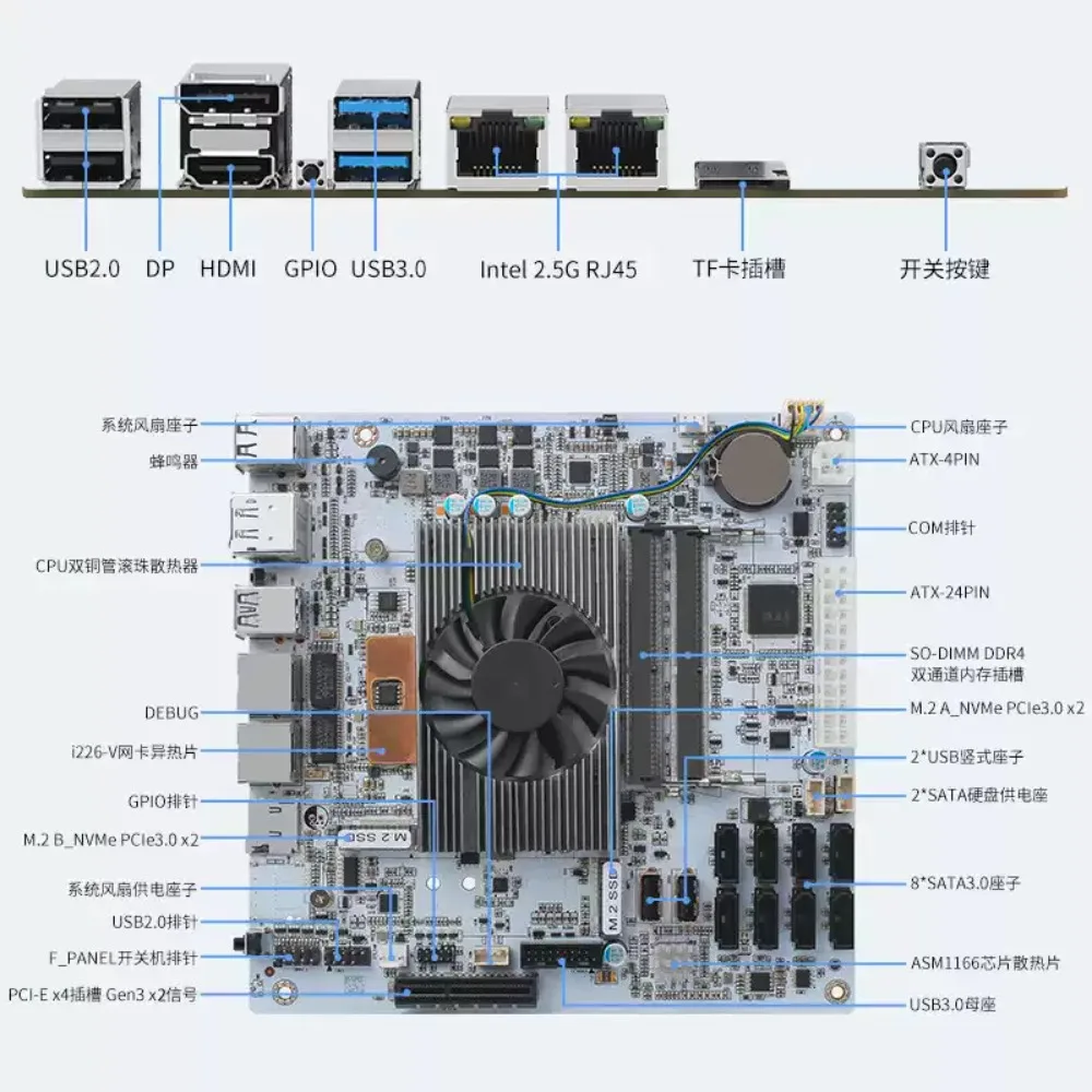 Mini‑ITX White M11 NAS Motherb - Nas Motherboard 8 Sata Mini Itx ulasan dan harga