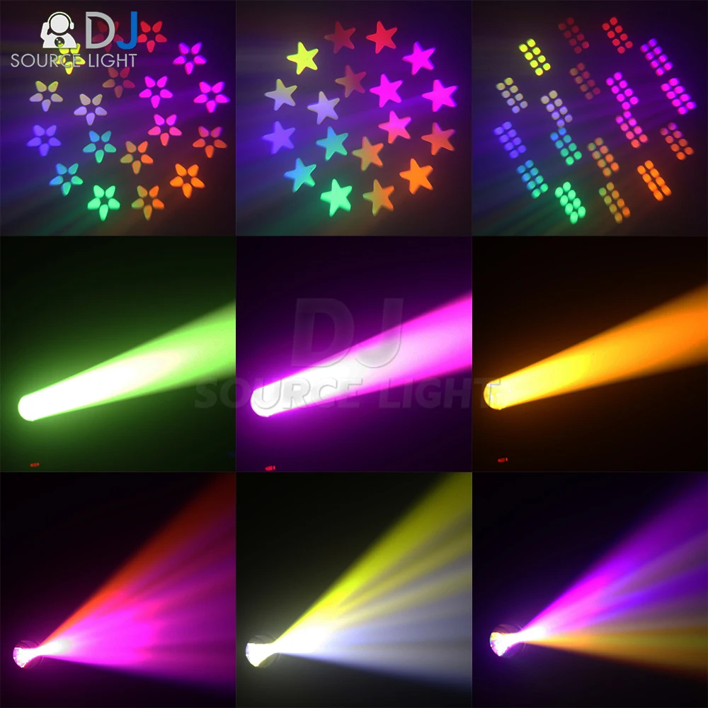 Imagem -05 - Led Stage Lights Beam para Casamento Movendo Luz Principal Rgb 3in Led Abertura do Projetor para Discoteca dj Dance Floor Natal Peças Lote 200w