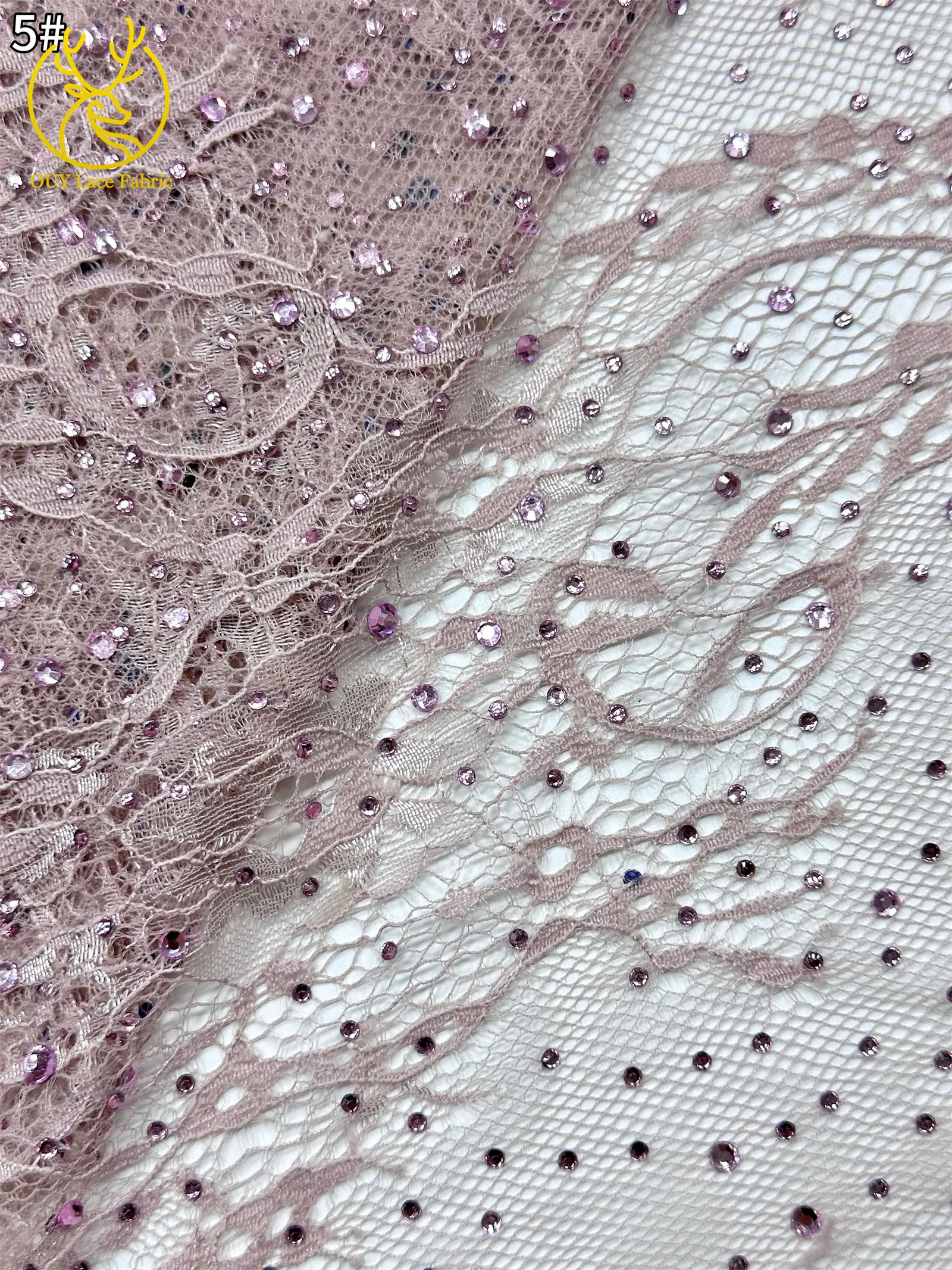 5 Yards französische Stickerei-Tüll-Diamantspitze, nigerianische afrikanische Pailletten-Perlen-Spitze für Damen, Partykleid, Hochzeitskleid, Nähen – Detail 20