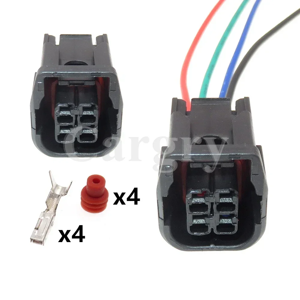 1 Set 4P 6181-3783 6189-7409 AC Assembly Auto LED Tail Light Headlight Harness Socket with Terminal and Rubber Seals For Honda