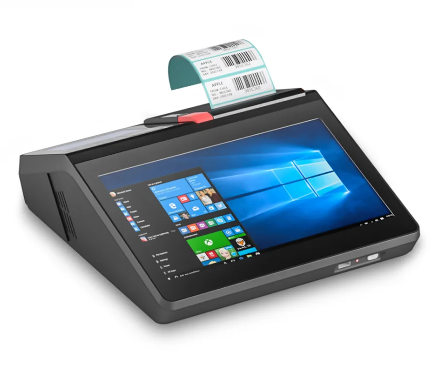 11.6 inch Desktop /Wall-mounted Windows & Android Cash Register POS Systems with 80 mm Autocutter Thermal Receipt & Label