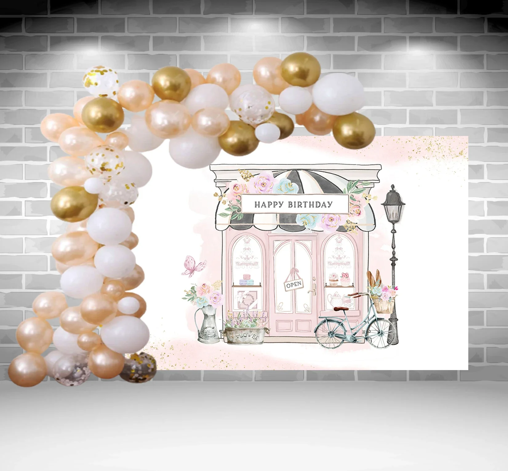 Girl Birthday party Backdrop Photography Banner Paris French Parisian Cafe Tea Oh La La Patisserie Background Poster Decoration