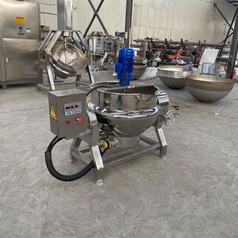 50L-1000L Stainless Steel Steam Gas Electric Jacketed Kettle With Agitator Industrial Jam Sauce Candy Cooking Mixing Machine