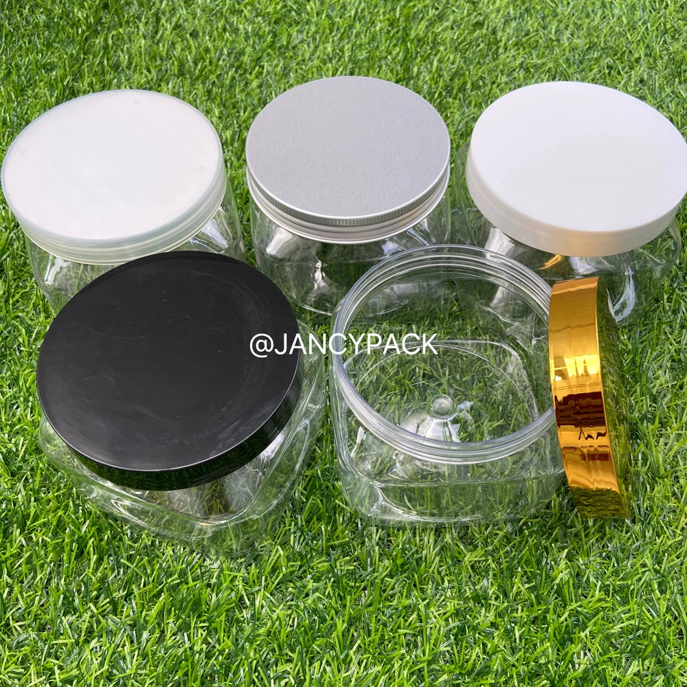 350g gold empty Refillable Bottles Travel Face Cream Lotion Cosmetic Container White Plastic Empty Makeup Jar Pot