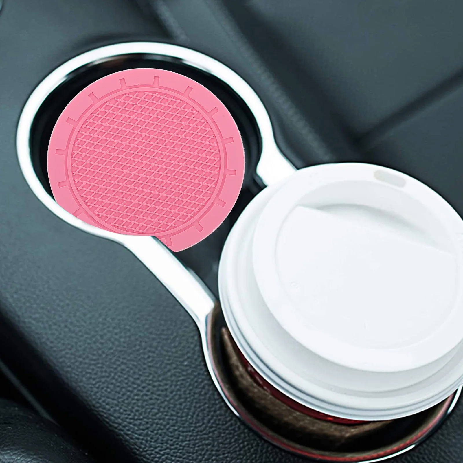 

4Pcs Car Drink Cup Coasters Simple Cup Mat Holder Cars PVC Waterproof Heat Insulation Non Slip Gadgets