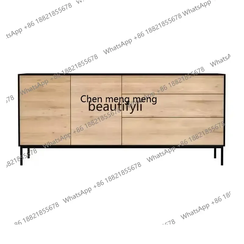 

P178 Nordic Style Solid Wood Sideboard Locker Modern Light Luxury Simple Small Apartment Living Room Side Cabinet Storage Cabin