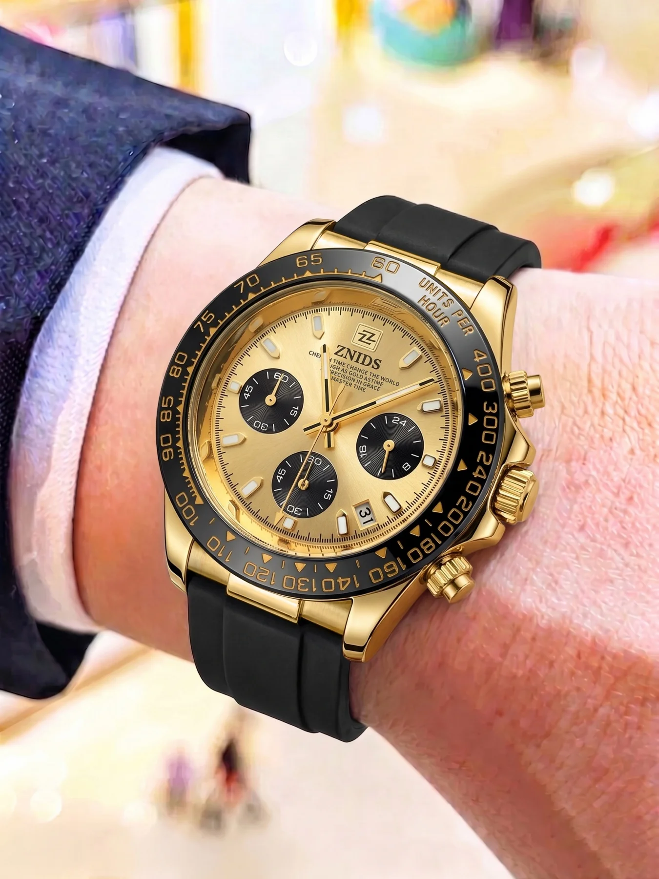 

High-End Luxury Men's Quartz Watch, Waterproof Luminous Silicone Strap Men's Wristwatch, Business Casual Multifunctional Calendar Sports Watch, Trendy Men's Watch, a Must-Have for Holiday Gifts