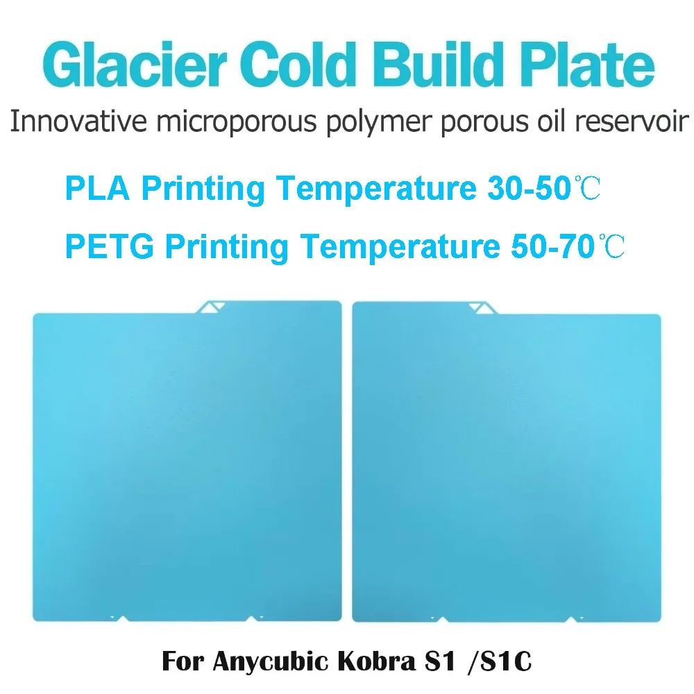 1PCS Double-Sided Cold Build Plate Glacier Build Plate for Bambu Lab X1C/X1E/P1P/P1S/A1/P2S/X2D Anycubic Kobra S1/S1C