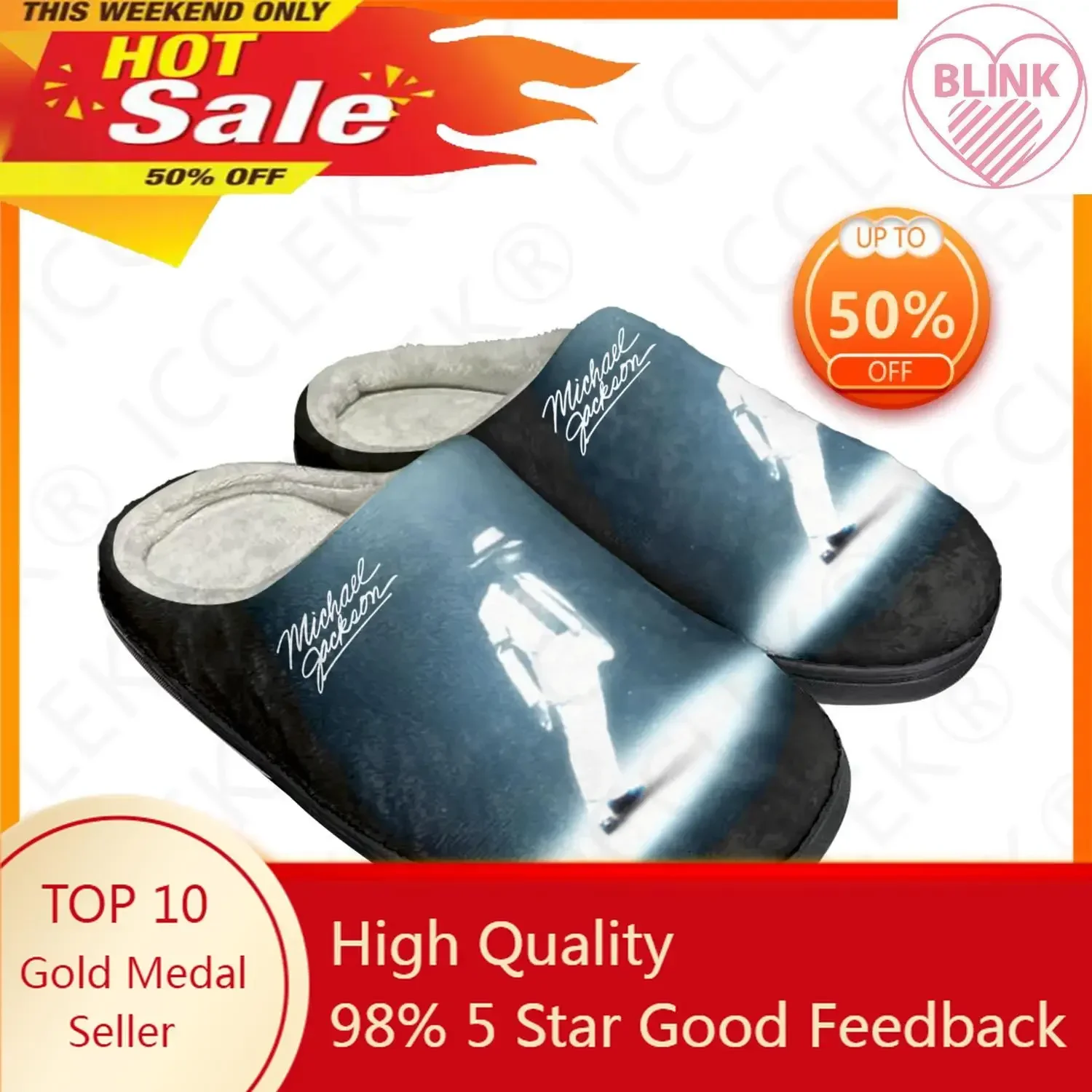 

Michael Jackson Pop Singer Dancer Home Cotton Custom Slippers Mens Womens Sandals Plush Bedroom Keep Warm Shoe Thermal Slipper