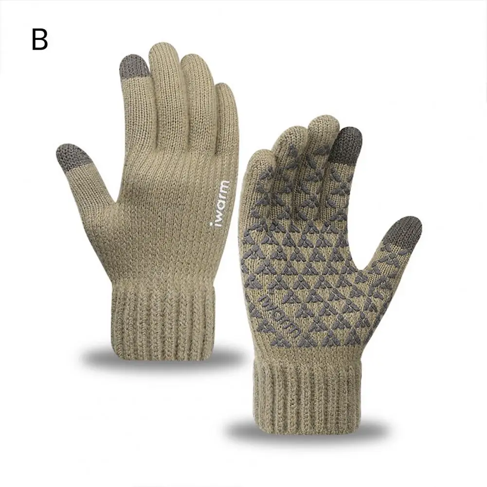 Winter Warm Gloves Winter Riding Gloves Premium Men's Winter Knitted Gloves Touchscreen Thick Warm Windproof for Outdoor