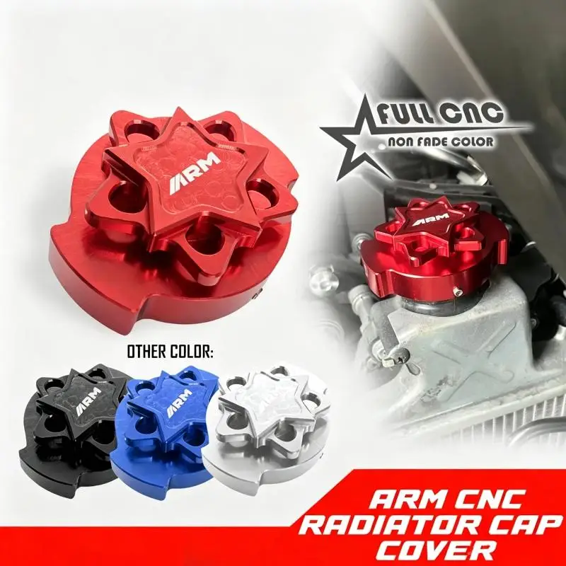 ARM Full CNC Motorcycle Radiator Cap Cover Creative Star Pattern for NMAX AEROX CLIC Bike Decorative Modification Accessories
