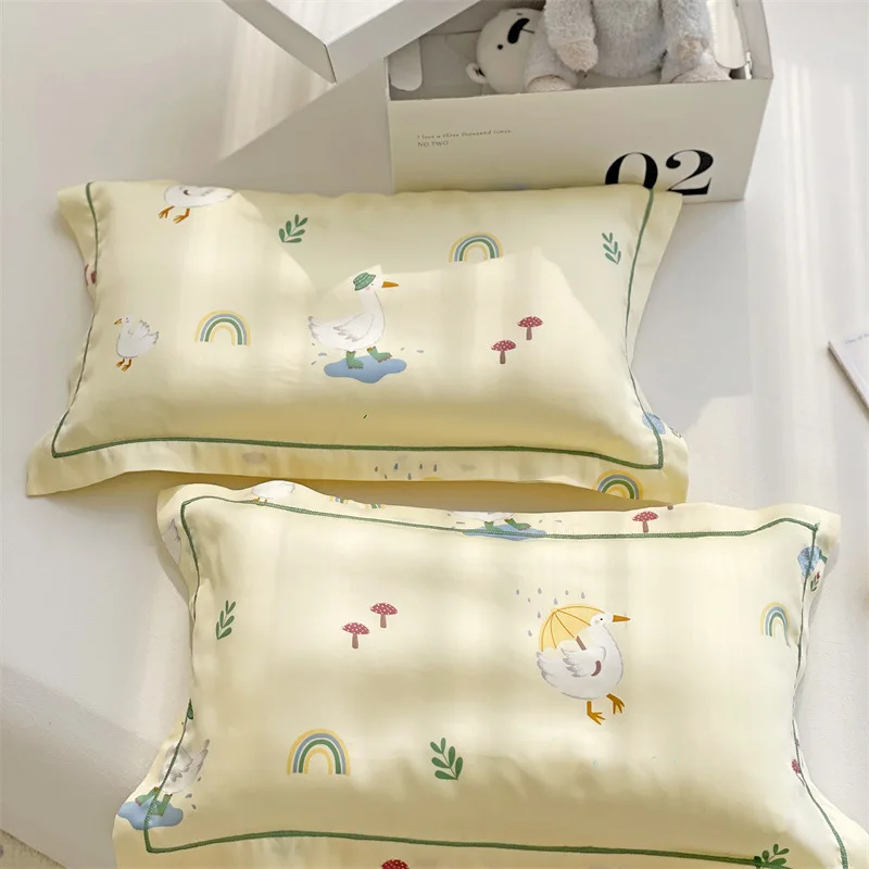 1pcs Cartoon Children\'s Tencel Pillowcase 30X50 Summer Kindergarten Baby Cool Pillowcase Student Single Pillowcase 1