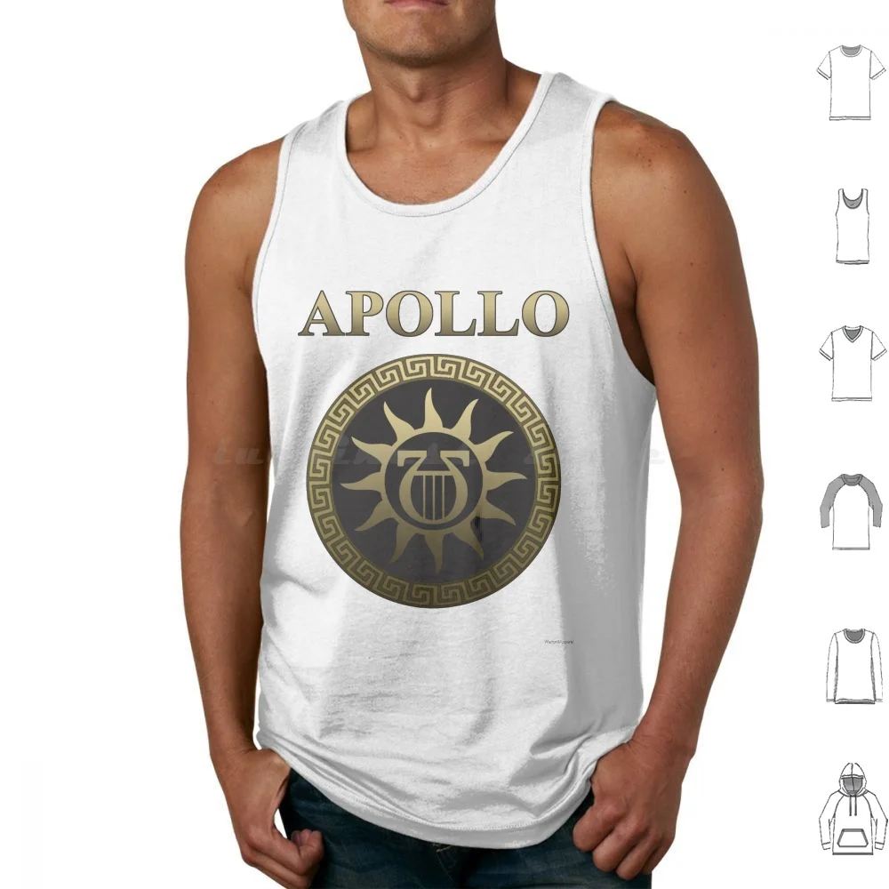 Apolo-Camiseta sin mangas con escudo dorado, dios griego antiguo, Apolo, Grecia antigua, griego, Athens, dios griego, Zeus