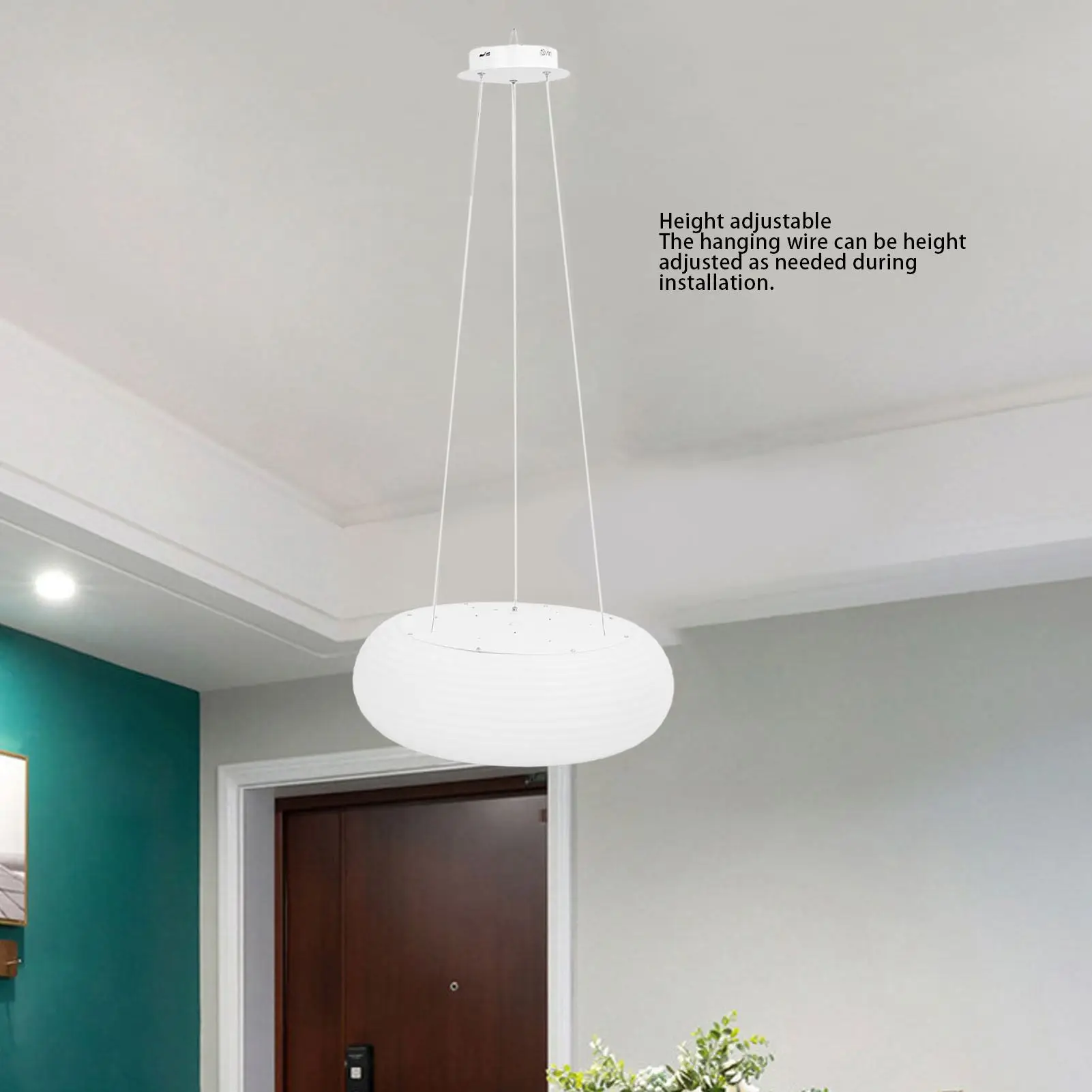 قلادة ضوء قلادة تركيب المصابيح ثلاثة ألوان درجة حرارة مدورة ارتفاع قابل للتعديل ستبليس عكس الضوء الحديثة لغرفة الطعام