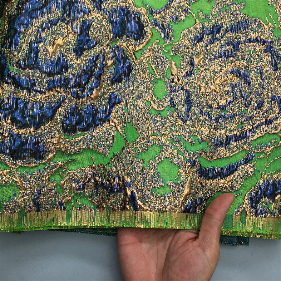 SJD LACE African Brocade Lace Fabrics Nigerian Damask 2025 Latest French Jacquard Gilded Women Lace for Wedding Dresses Sew 3466