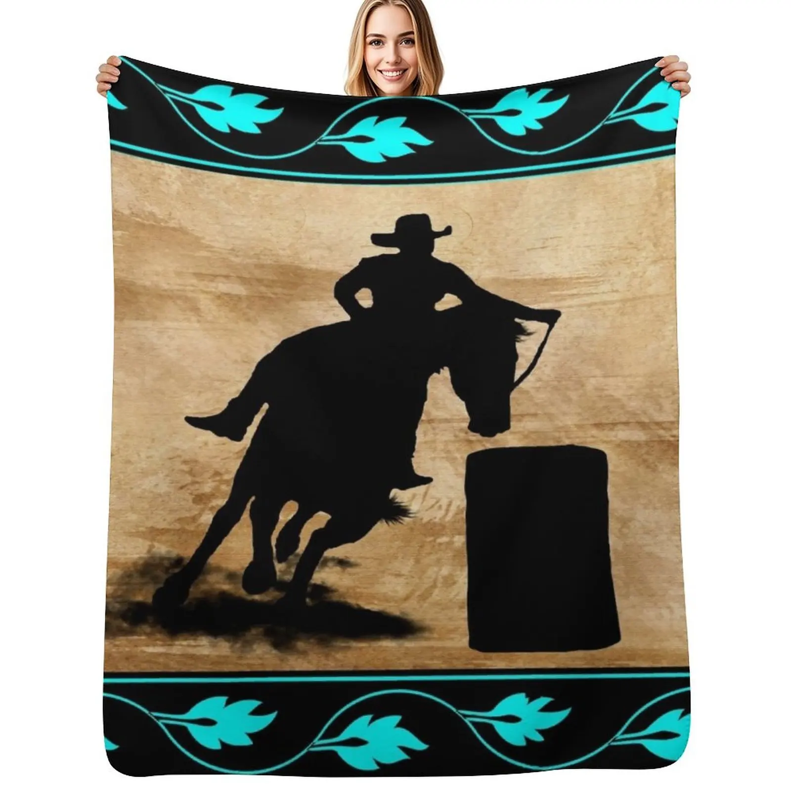 BARREL RACING HORSE, BARREL RACING GIFTS FOR HER Throw Blanket Cute Single Blankets For Bed Nap Blankets