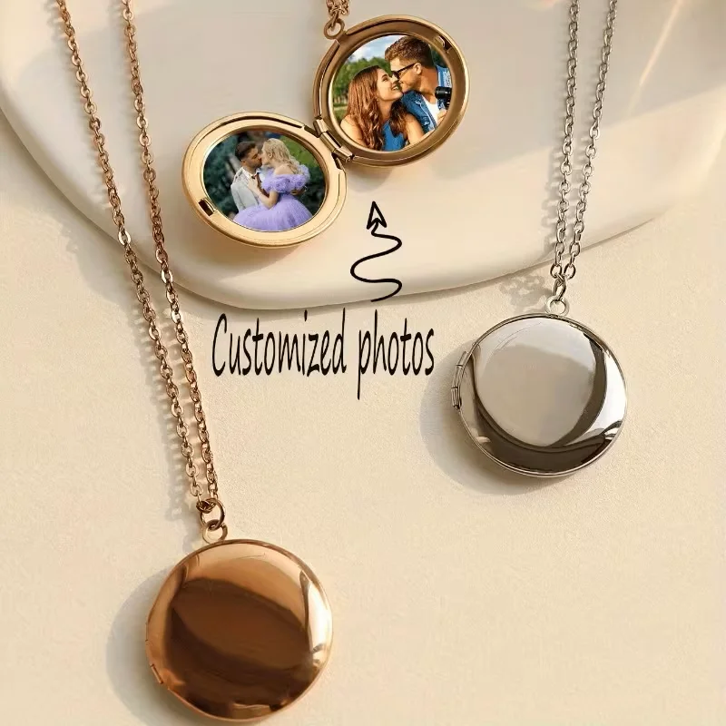Personalised photo necklace, photo/text necklace, customised commemorative photo frame pendant