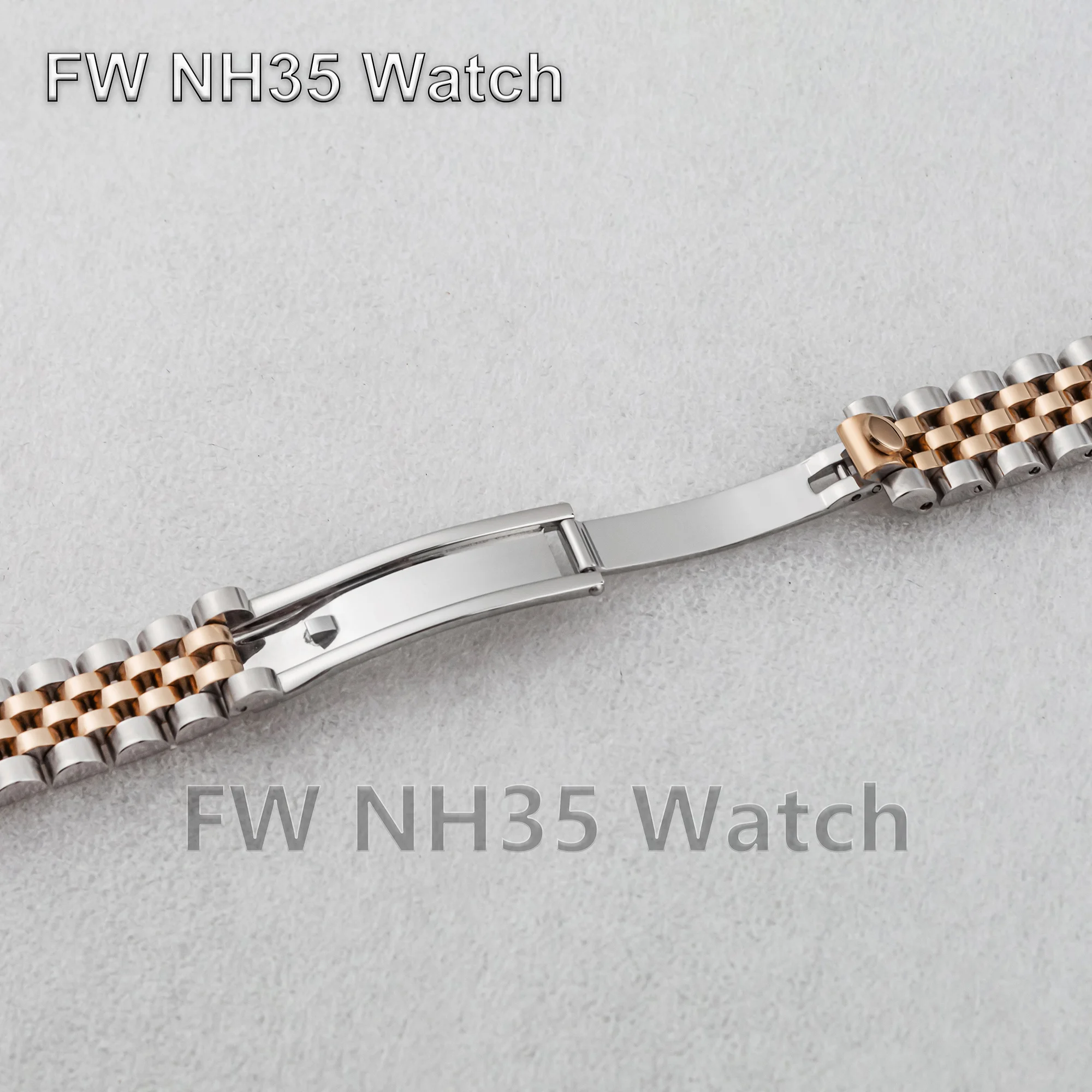 33mm Case Jubilee Strap for Datejust Watches Sapphire Crystal Water Resistant Retro Watch Case NH34/NH35/NH36 Automatic Movement