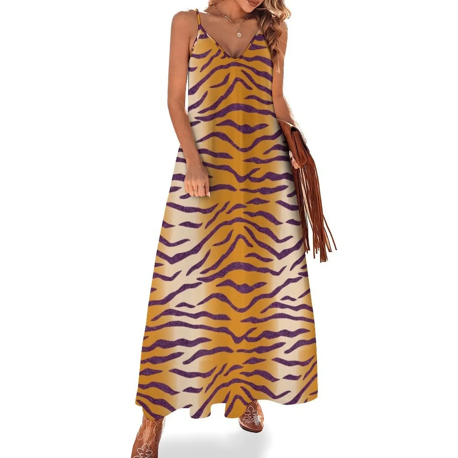 

LSU Tiger Stripes 2 Sleeveless Dress dresses for woman Long dresses Dress for girls Dress