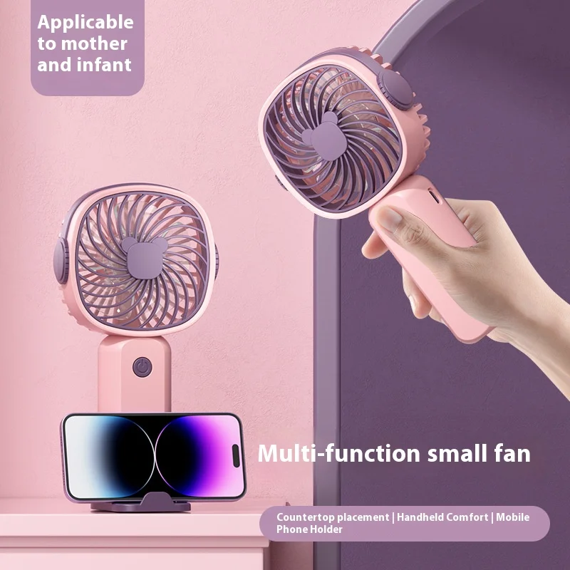 

Mini USB Handheld Fan Multi-Functional Desktop With Stand Eectric Fan Students Outdoor Portable Portable Small Fan