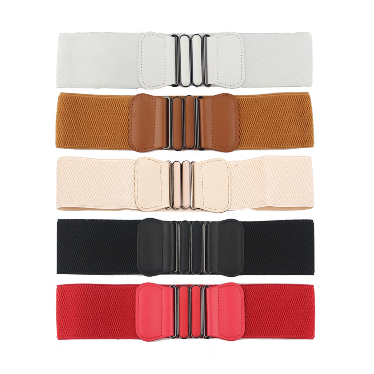 SISHION Vintage Fashion Elastic Waistband Corset Women 7.5cm Wide Waist Belt Black Red Camel Belts Ladies VD4221