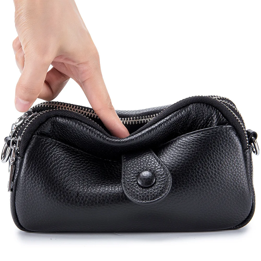 Fashion Cellphone Shoulder Bag Women Cow Leather Cross Body Bag 2023 Handbag Card Holder Large Capacity Wallet Mummy Satchel Bag