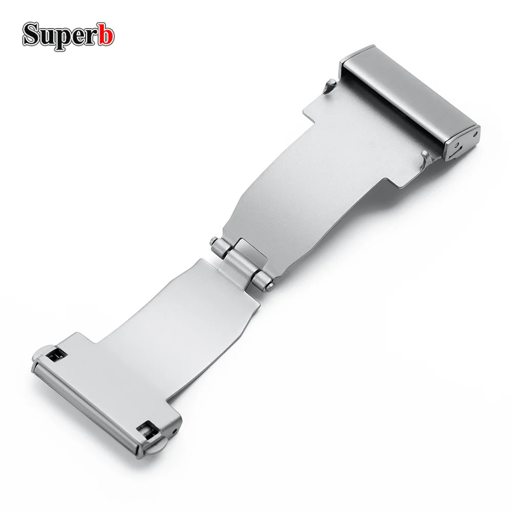 Stainless Steel Double Press Automatic Watchband Buckle Silver Brushed Strap Claps Women Men Watch Band Accessories