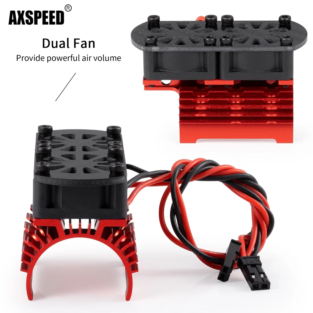 

AXSPEED Metal Universal RC Motor Cooling Fan 380 Heatsink for 1/10 1/12 1/14 1/16 RC Crawler Truck Buggy