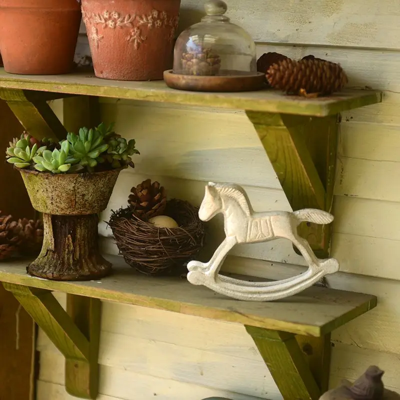 Grocery retro old cast iron rocking horse paperweight