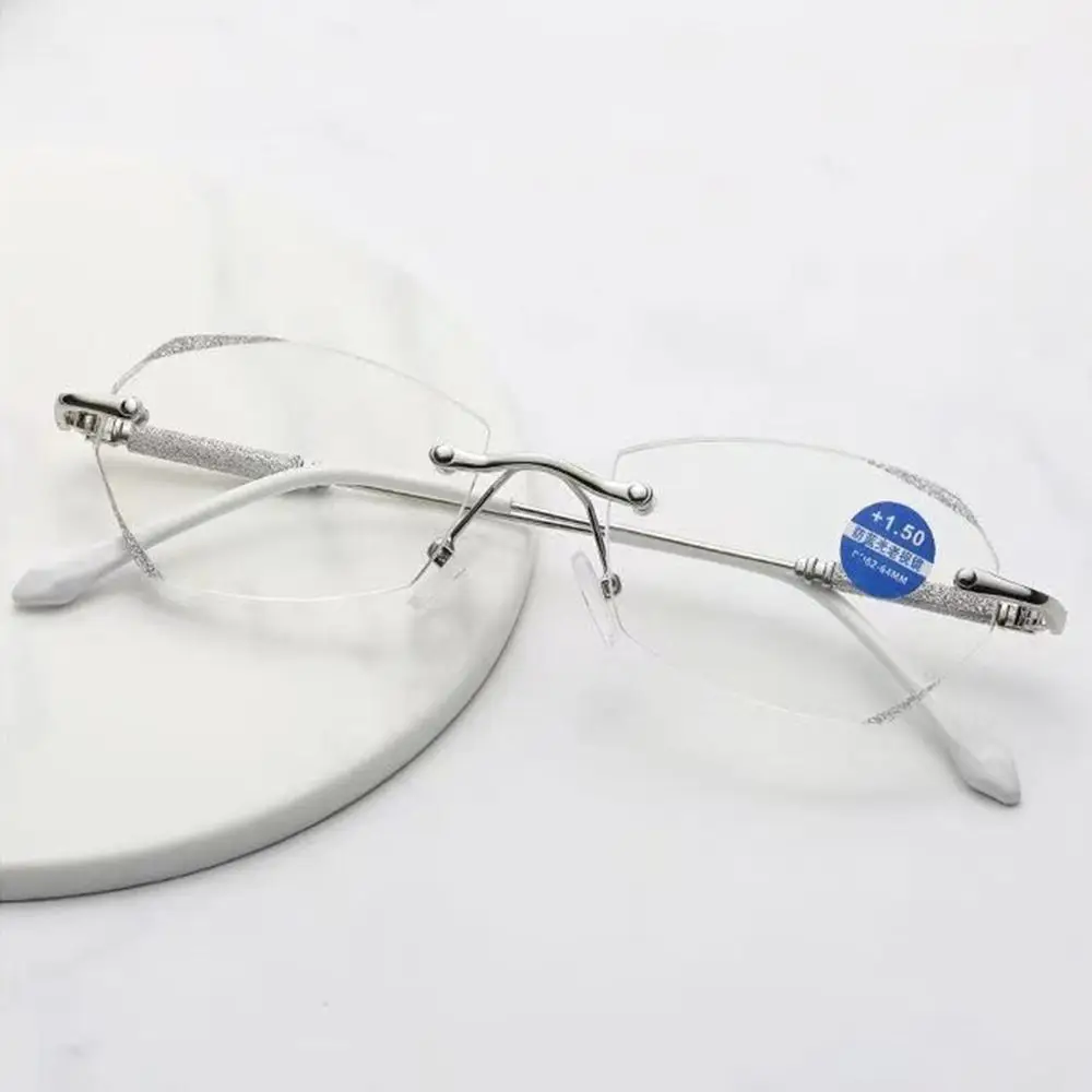 New Vintage Shiny Rimless Anti-Blue Light Myopia Glasses Eye Protection Ultra Light Eyeglasses Men Women Vision Care -100~-400