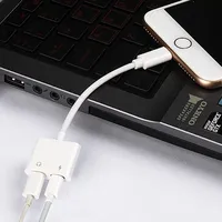 Lightning To 3.5 Mm Headphone Jack Charger Splitter Converter Audio OTG Adapter Headphone Aux Jack