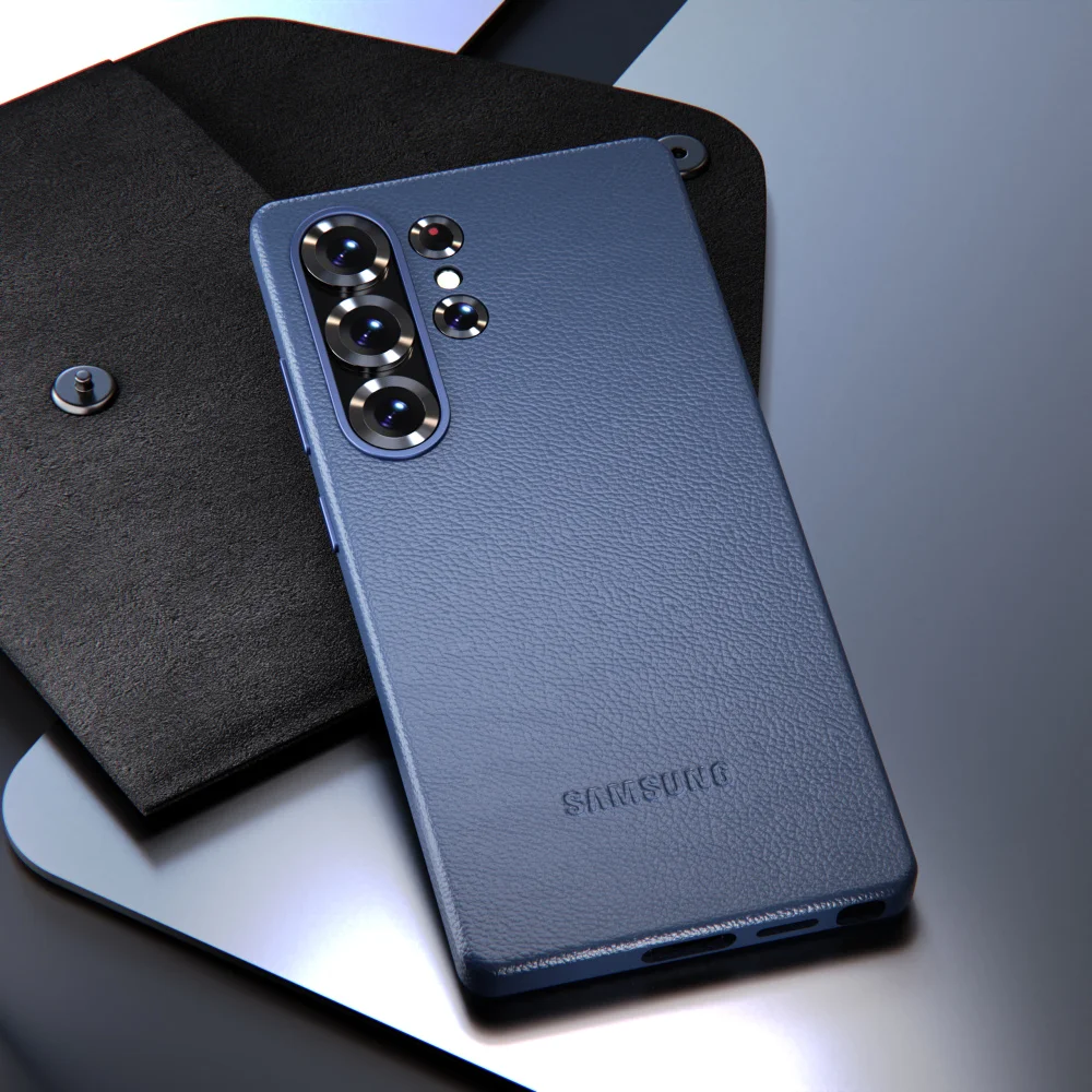 Oryginalne luksusowe skórzane etui z owczej skóry do Samsung Galaxy S25 Ultra Plus Etui na telefon Ochronna tylna pokrywa do S25Ultra S25 + — zdjęcie produktu 5
