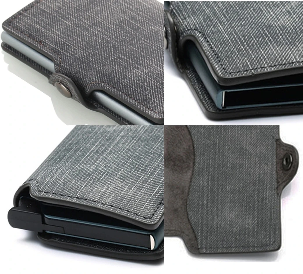 2023 RFID Credit Card Holder Men Wallets Trifold Leather Wallet with Money Clip Woman's  Smart Minimalist Wallet