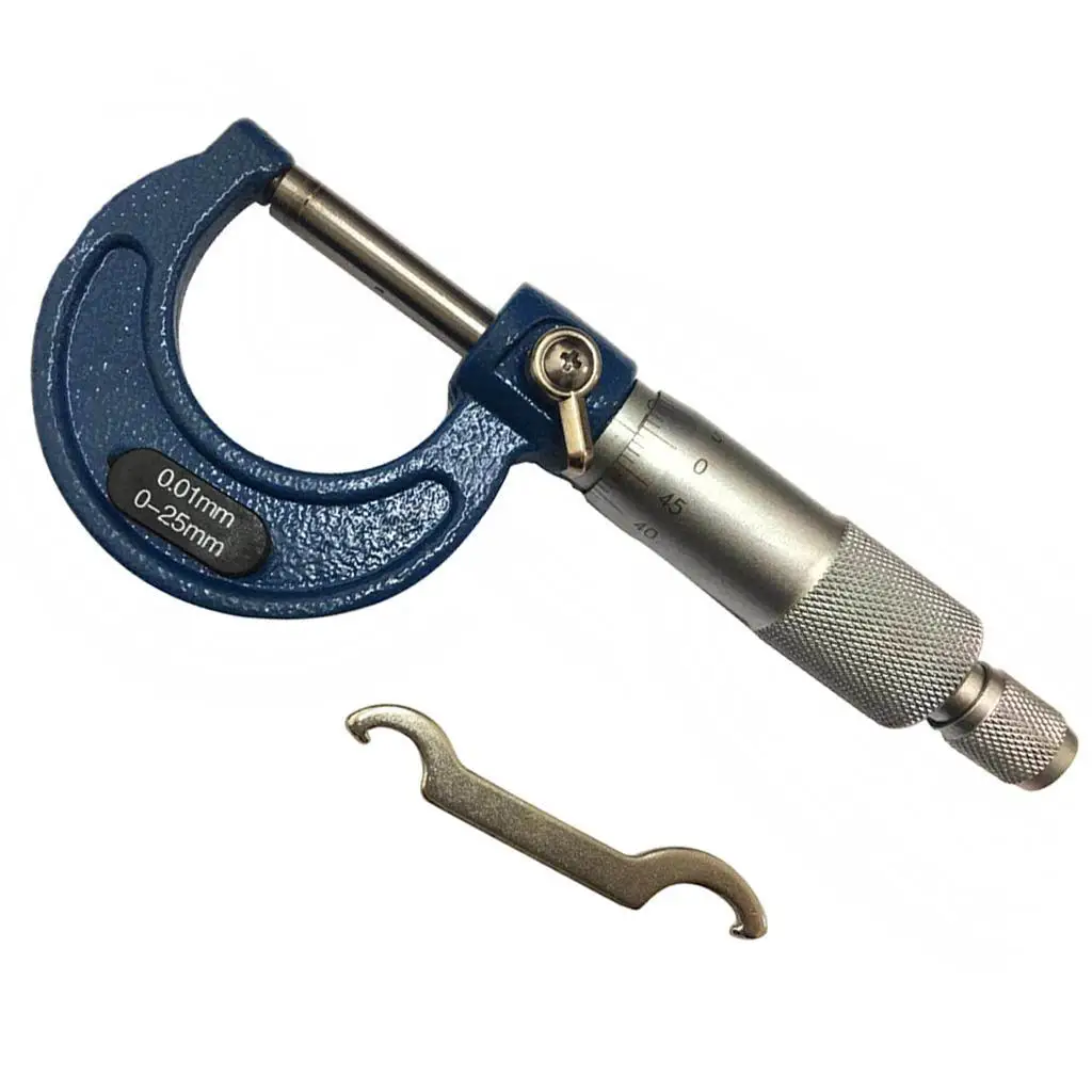 

0-25mm Outside Machinist Tool Vernier Scale with Wrench Measuring Accuracy 0.01mm