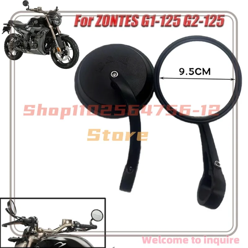 

Motorcycle Handlebar Rearview Mirror Angle Folding Mirror for Zontes G1-125 G2 G2-125 GK125 GK155