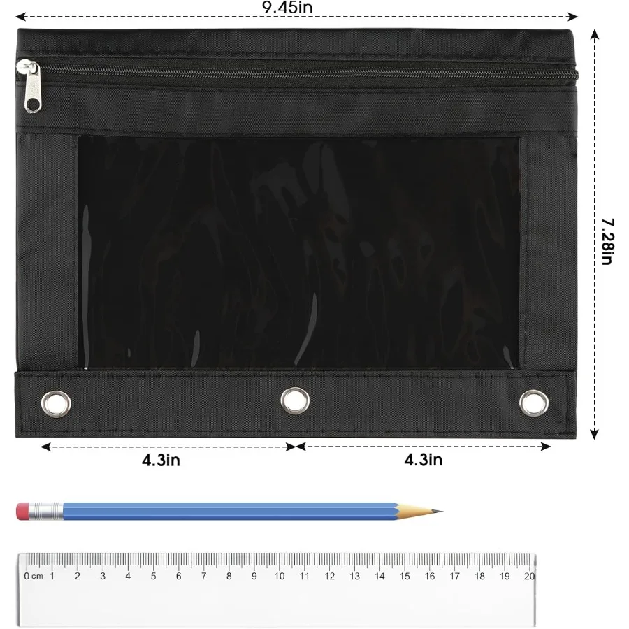 Peil Pouch for 3 Ring Binder: 3 Pack Clear Peil Pouch with Smooth Zipper Large Capacity Binder Pouch Cute School Office Organiz