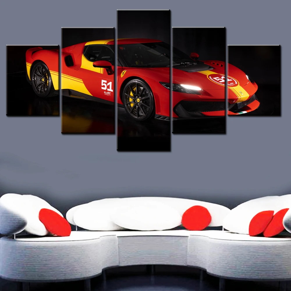 

5 Pieces Canvas Wall Arts Poster Painting Cars 296 Speciale 2025 Wallpaper Home Decor Picture Printing For Interior Artwork