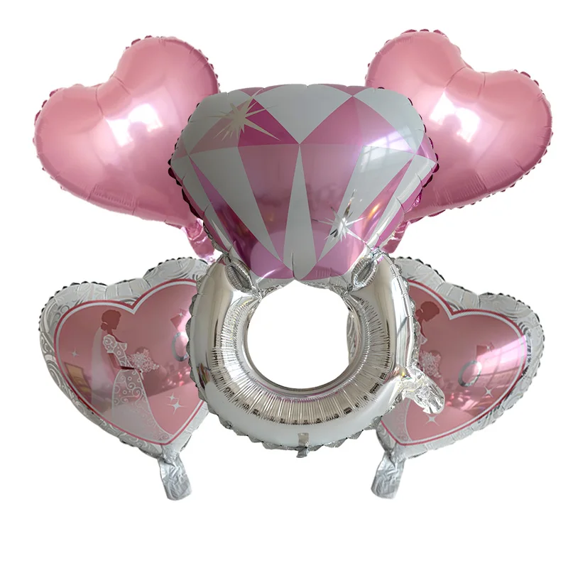 1 Satz Diamantring Folien ballon 22 Zoll Roségold Braut Ballon Brief Ballon Braut dusche Hochzeit Verlobung Dekoration zu sein