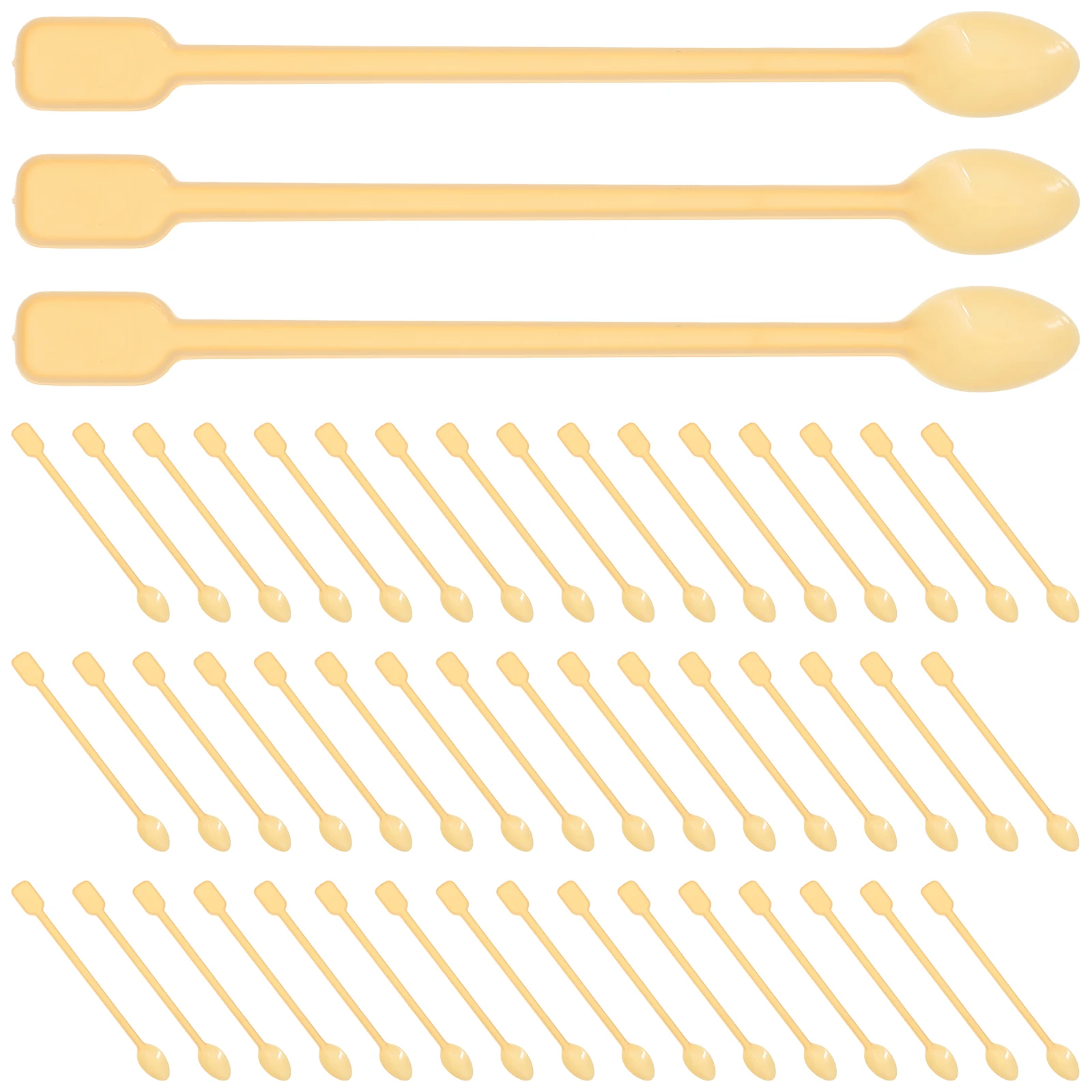 

100Pcs Plastic Coffee Spoons Long Handle Lightweight Stir Sticks Multi- Mixer Tea Spoon Resin Stirring Spoon