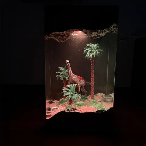 Table Resin Lamp Oviraptor Figure Colors Night Light Customized Dinosaur Scence Creative Artistic Desktop Home Decor USB Charge
