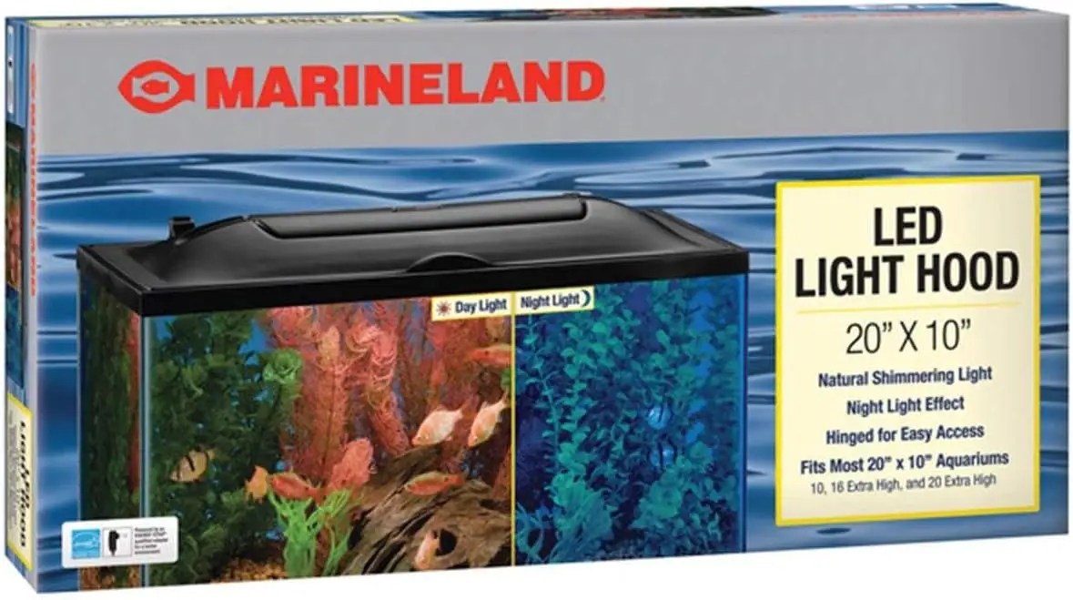 

20x10 Inch Aquarium LED Light Hood with Natural Shimmer & Night Mode for Easy Maintenance