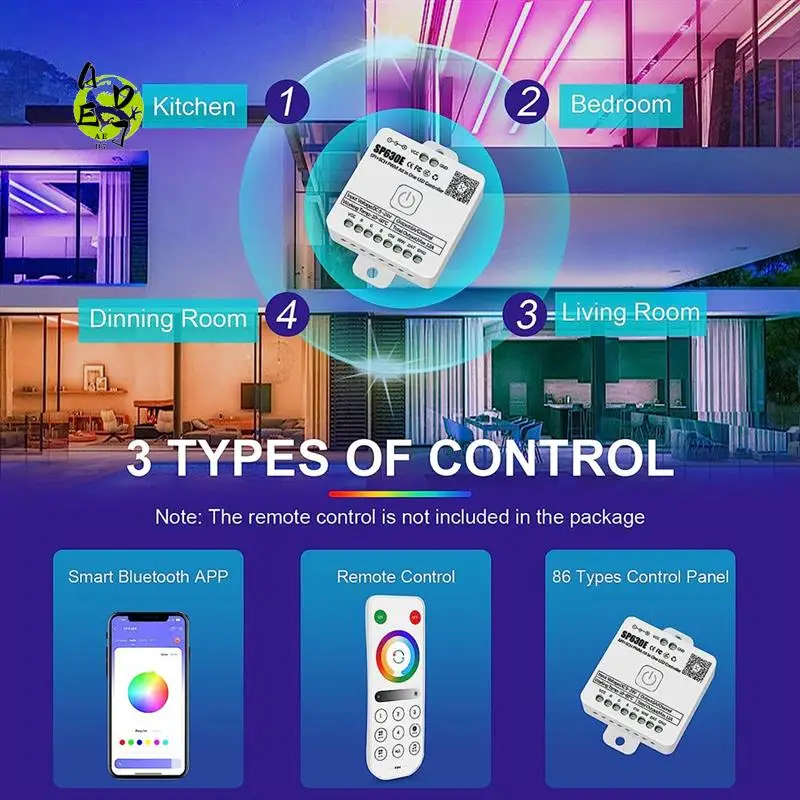 

AED7-SP630E Bluetooh LED Controller Rgbw Controller Support PWM Single Color CCT RGB RGBW RGBCCT And SPI TTL IC Chip LED Strip L