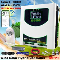 12V 24V 48V 4000W 5000W 6KW Wind Solar Hybrid Controller 60A 50A 40A Solar Panel Wind Turbine MPPT Battery Charging Regulator