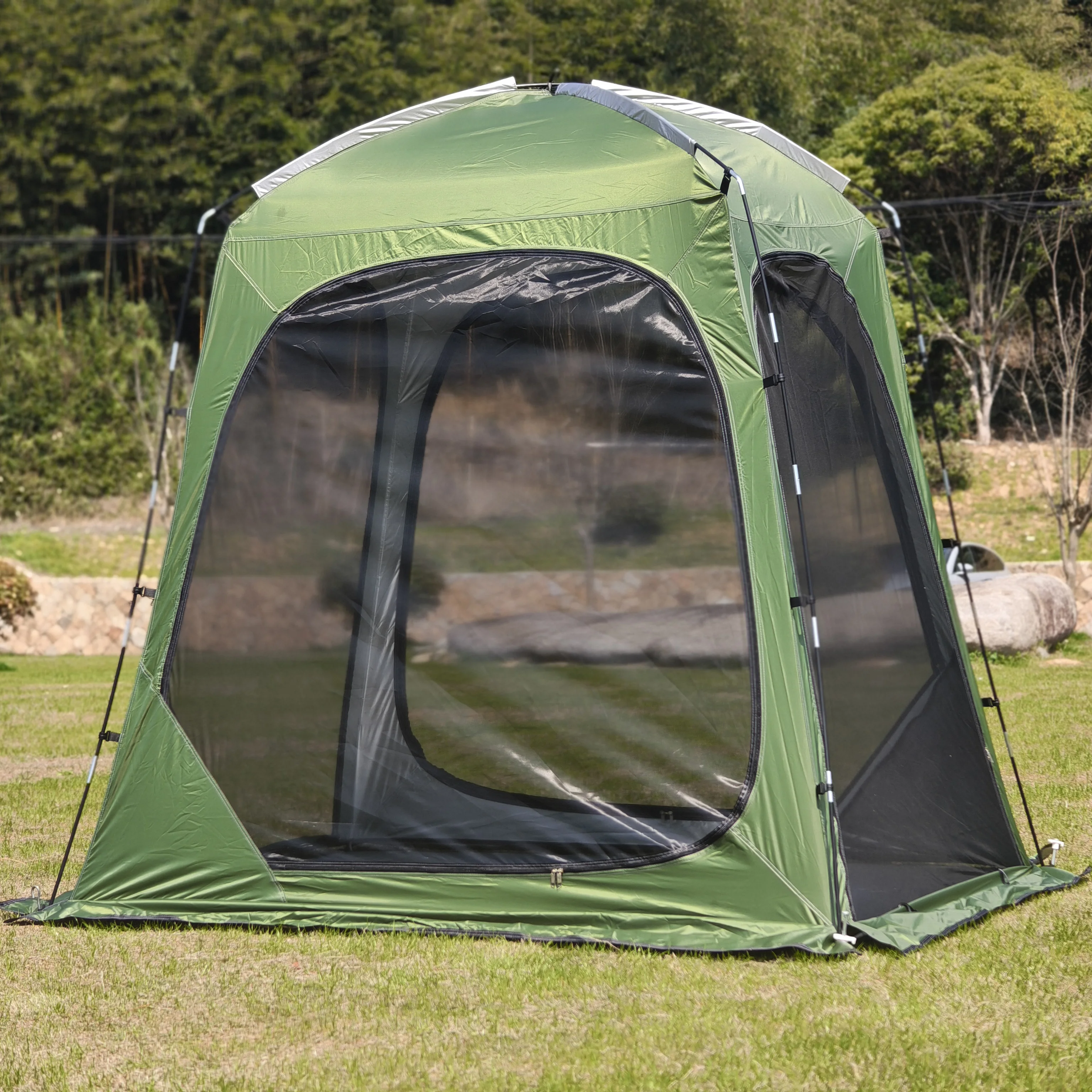 

Палатка-тент для кемпинга, портативный навес-шатер для 2 человек, защита от солнца, легко устанавливается, с москитной сеткой, подходит для семейного кемпинга