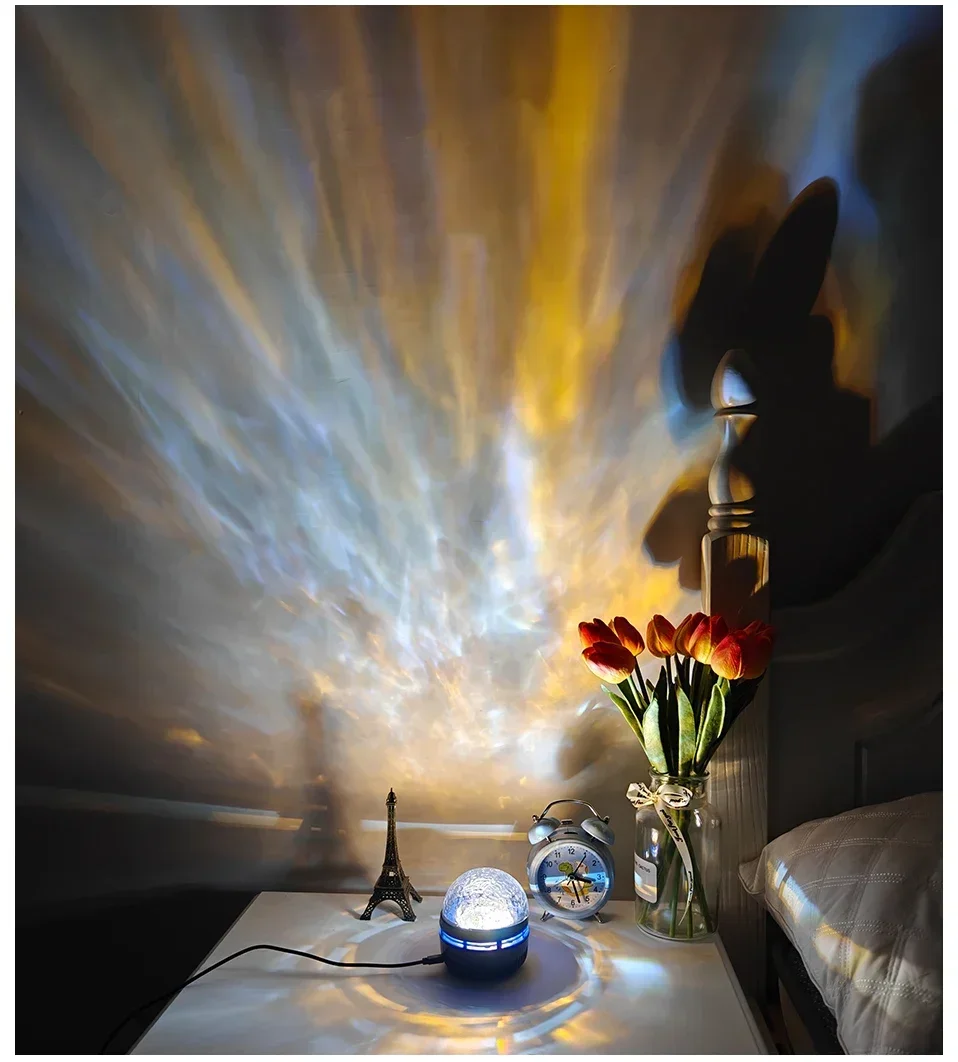 Aurora Projection Stage Light USB LED Projector Christmas Party Decorations Remote Control 7-Color Dreamy Sky Party Night Lights